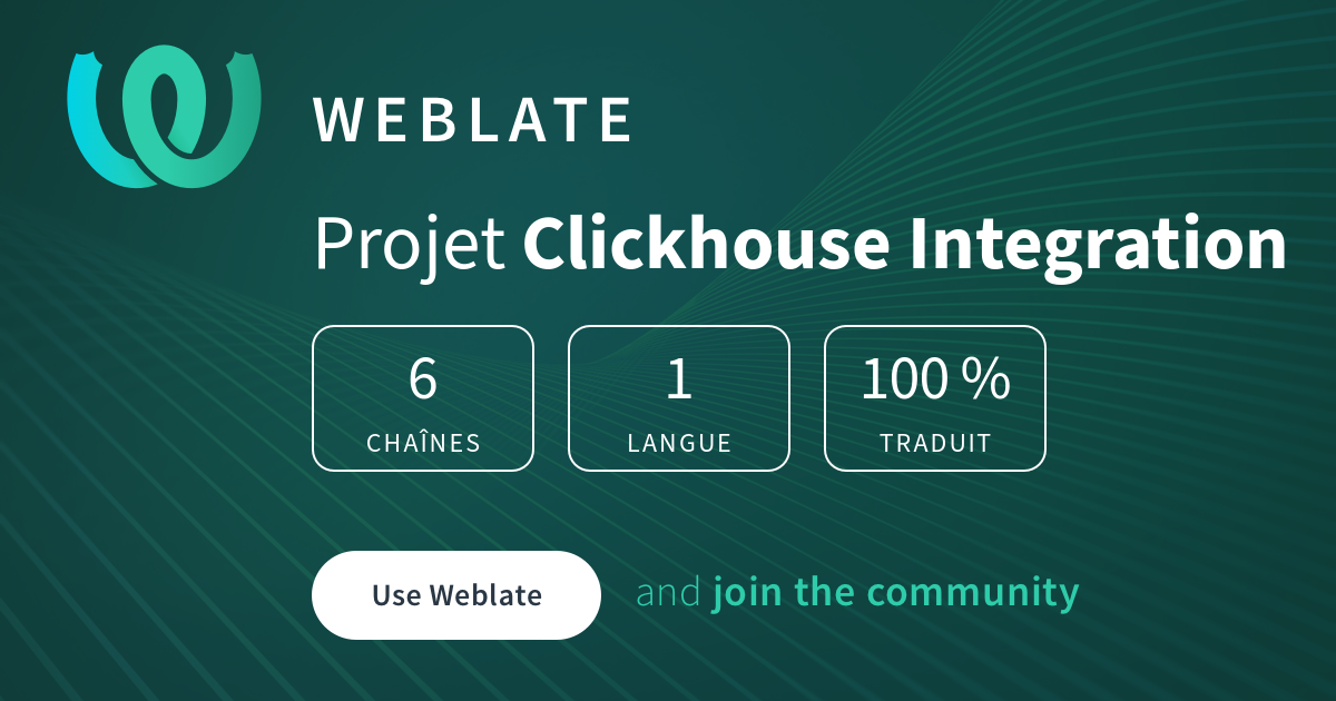Clickhouse Integration - French @ Weblate